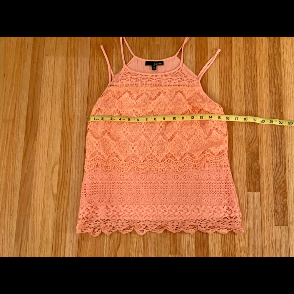 Ladekh tank halter top straps—apricot cotton lace - Picture 9 of 11